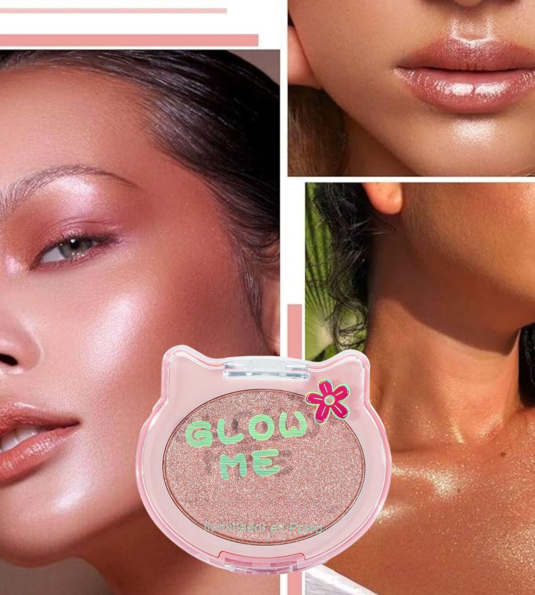 Set 4 Iluminador Polvo Gatito Brillo Natural Luminoso Jhn-9