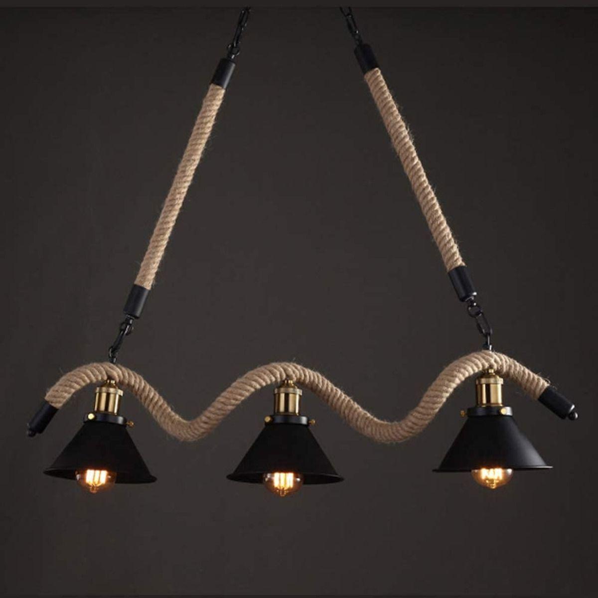 Lampara Colgante Techo Cuerda Caño Rustica Moderna Lau-7