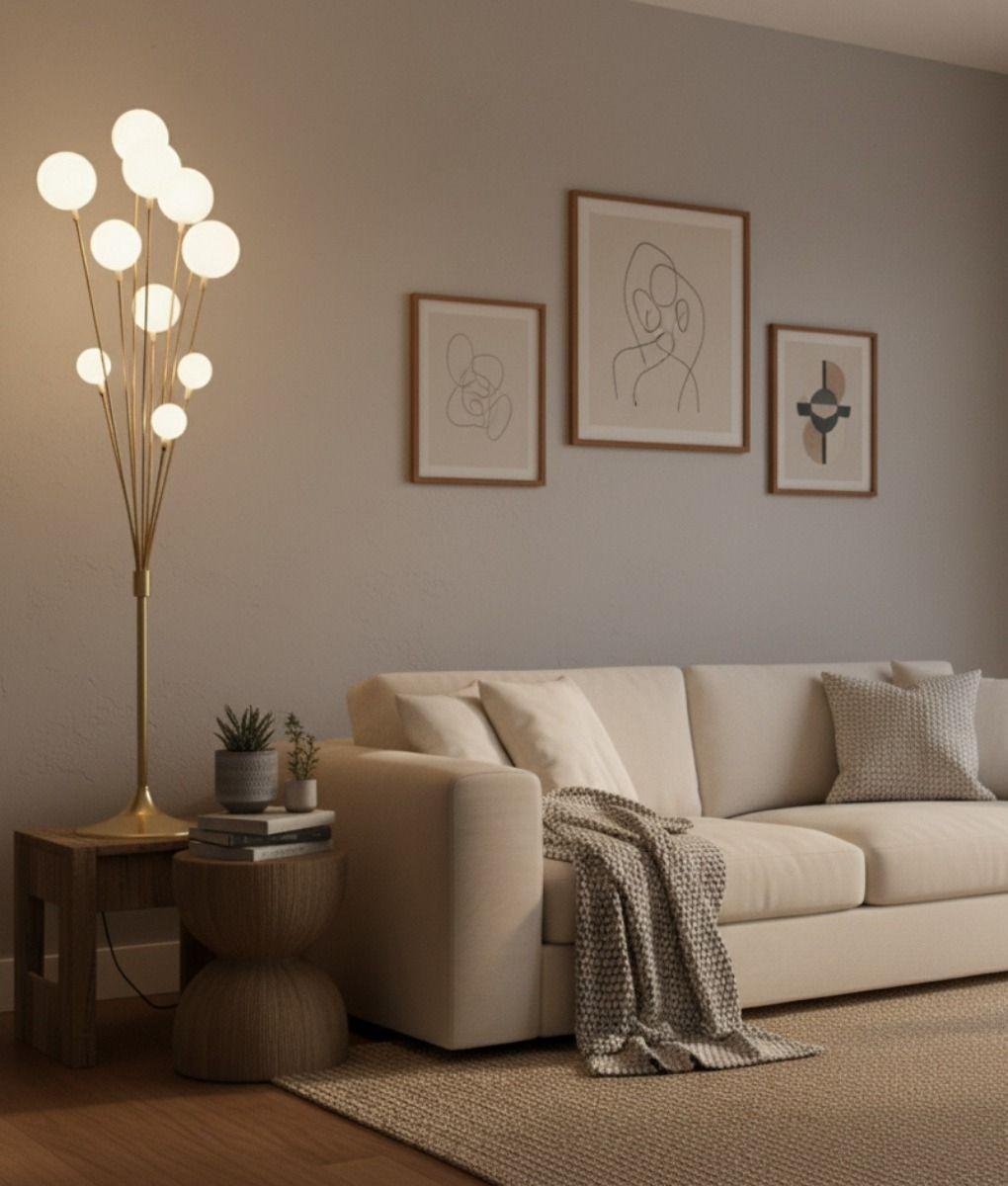 Lámpara Pie Ramo Estelar Iluminación Escultural Ambiente Jhn-9