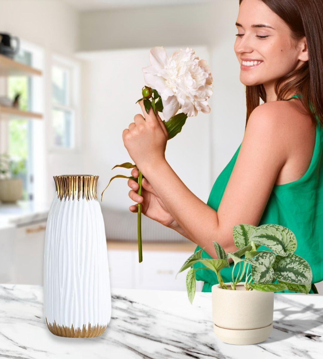 Florero Jarrón Cilíndrico Decorativo Moderno hogar 24cm Jhn-2