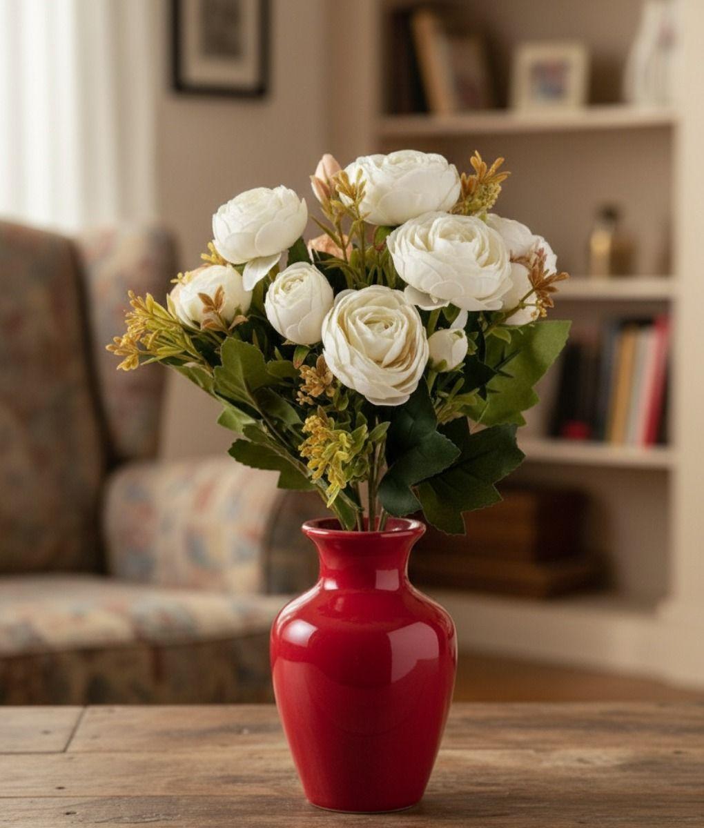 Set 3 Ramo Flores Artificiales Peonías Capullos Adorno Jhn-7