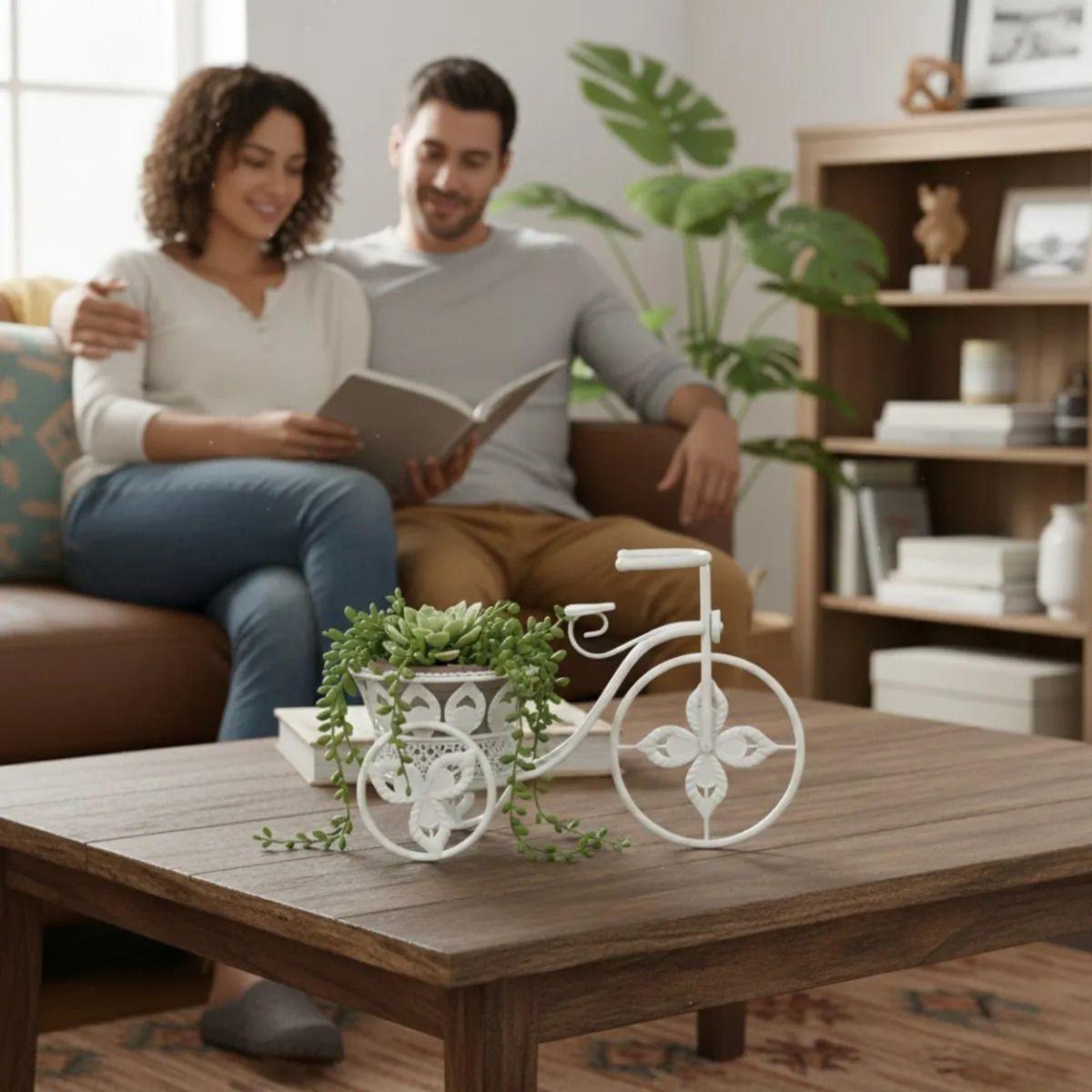 Porta Maceta Decorativo Diseño Bicicleta Vintage Adorno Jhn-4