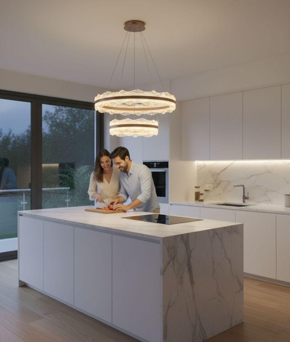 Lámpara Decorativa Colgante Anillos Luminosos Techo Jhn-3