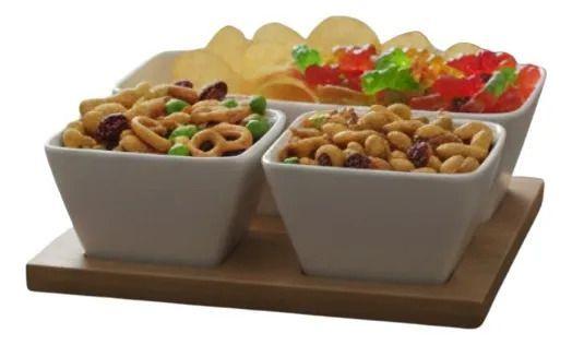 Juego 3 Soporte Snacks Moderno Aperitivos Bandeja Servir Jhn-2