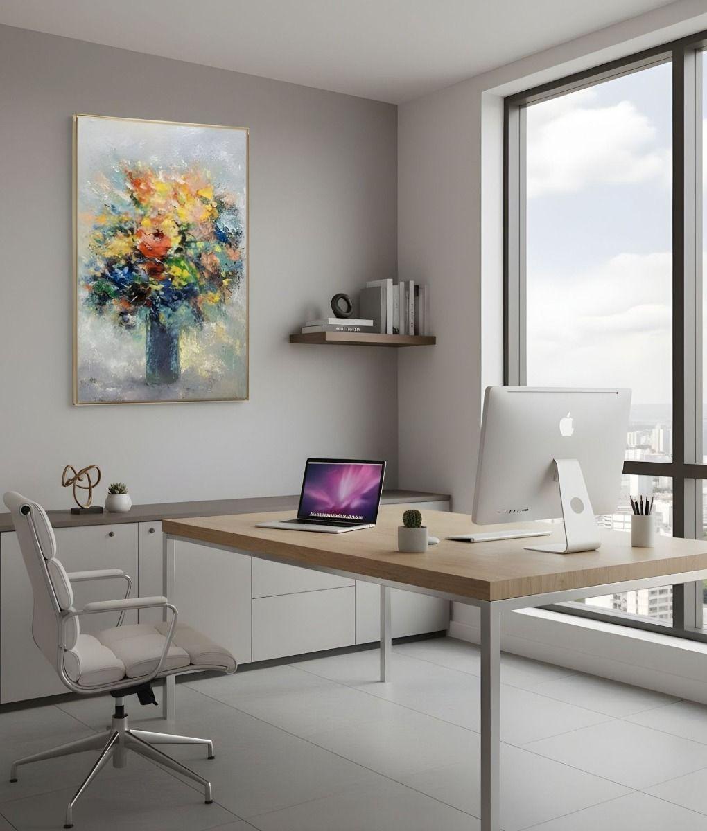 Cuadro Decorativo Flores Vibrantes Relieve Adorno Pared Jhn-6