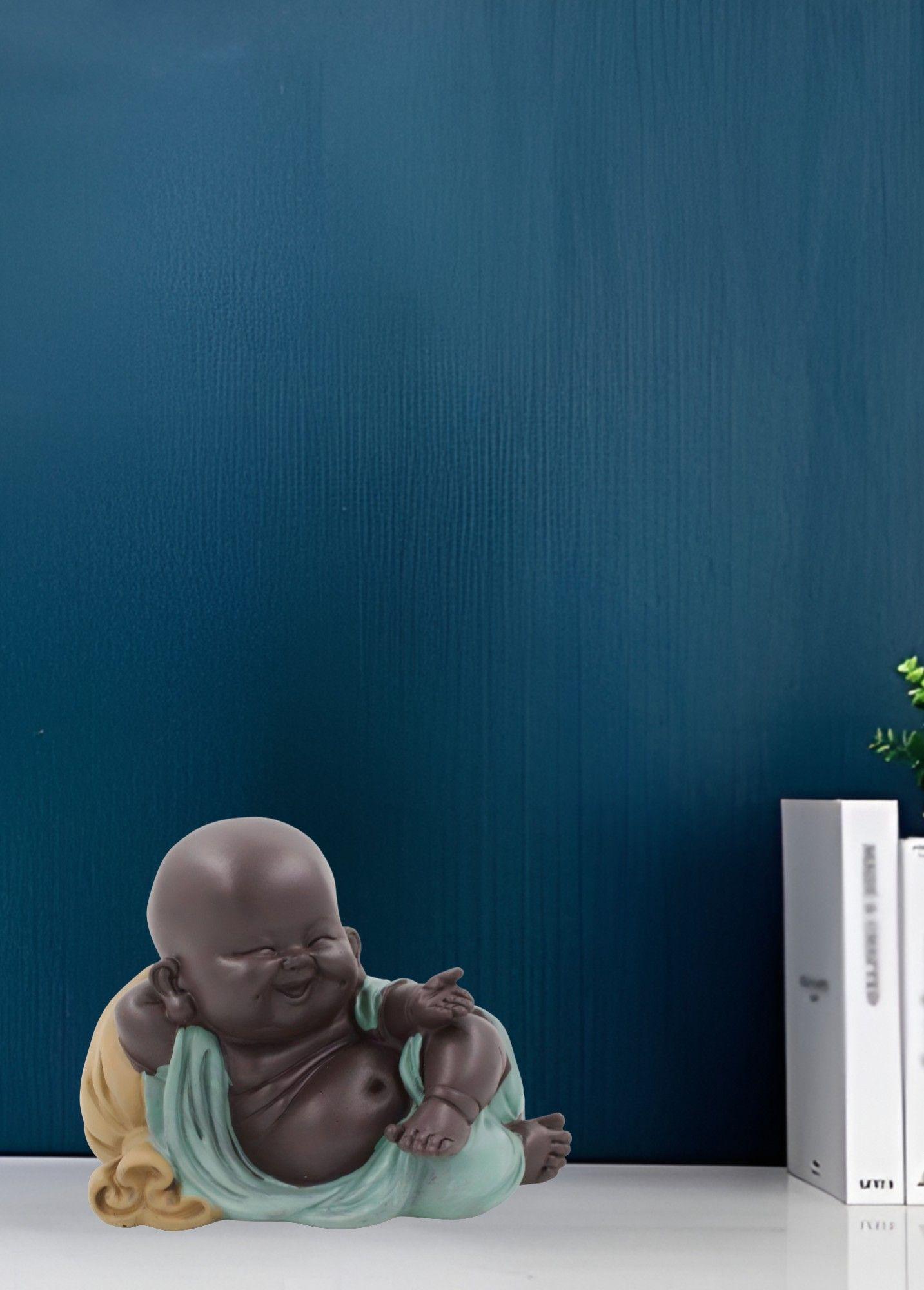 Set 2 Estatua Buda Sonriente Monje Adorno Decoración Jhn-5