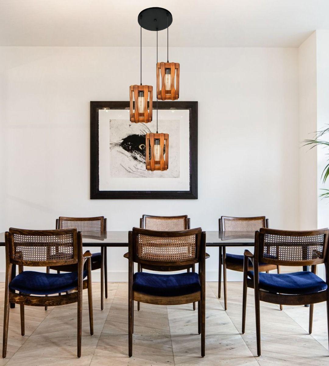 Lámpara Colgante Vintage Decorativa Rústica 3 Luces Jhn-9