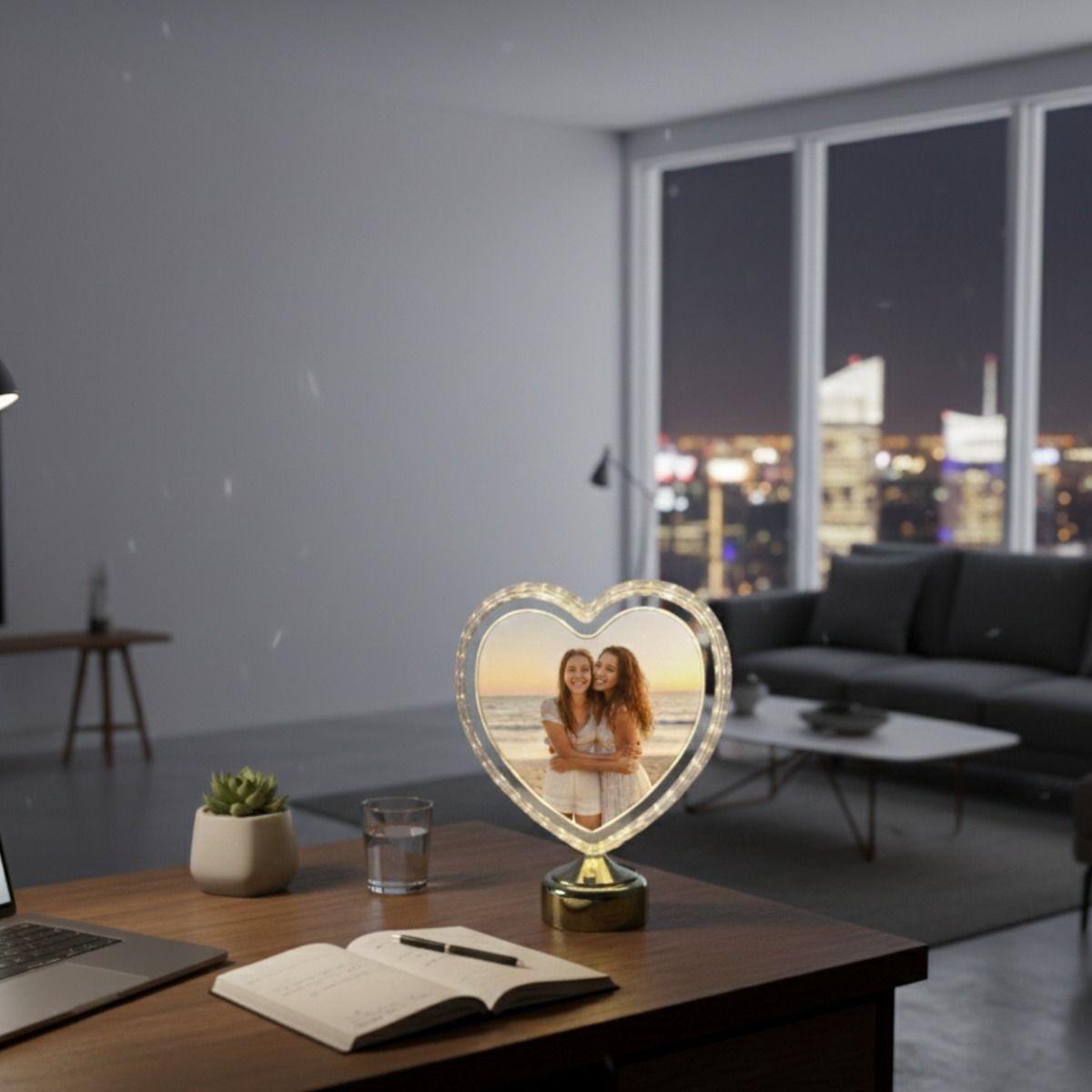 Portarretrato Foto Digital Luminoso Corazón Eterno Jhn-7