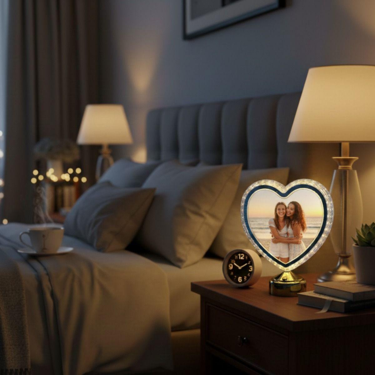 Portarretrato Foto Digital Luminoso Corazón Eterno Jhn-8