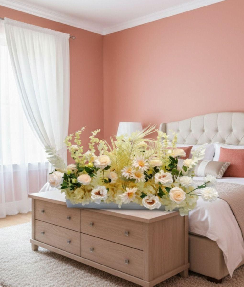 Flores Artificiales Decorativas Arreglo Floral Adorno Jhn-7