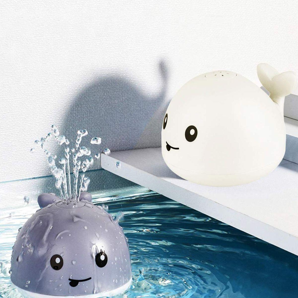 JUGUETE DE BAÑO BALLENA CON LUZ FUENTE AGUA FLOTANTE LAU-4