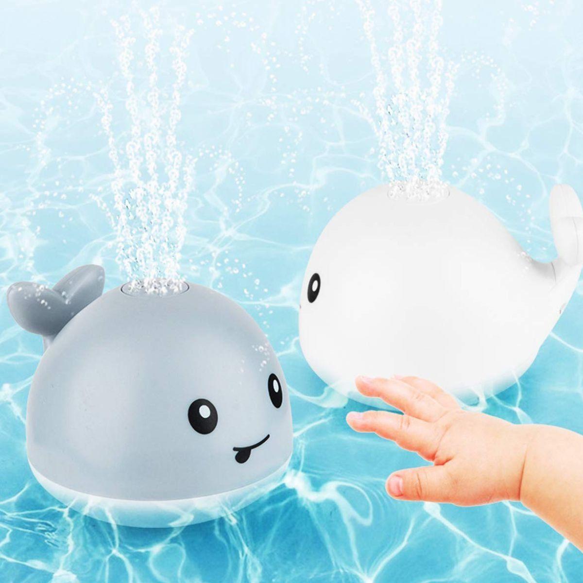 JUGUETE DE BAÑO BALLENA CON LUZ FUENTE AGUA FLOTANTE LAU-5