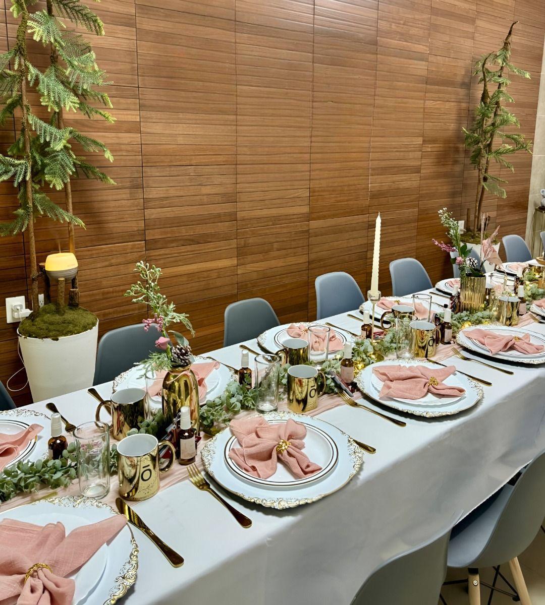 Set 3 Bajo Plato Base Decorativo Blanco Y Borde Dorado Jhn-7