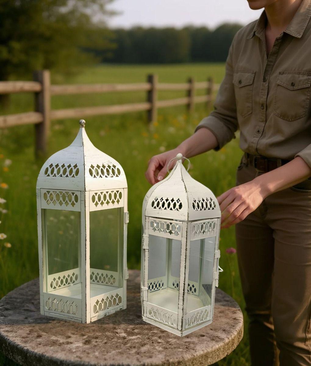 Set 2 Portavela Decorativo Colgante Farol Hogar Jhn-3