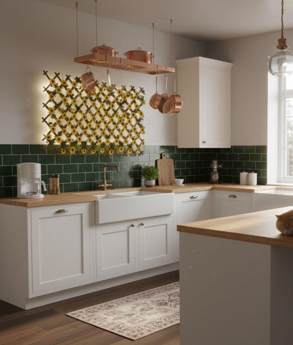 Flores Artificiales Malla Extensible Girasoles Cerco Jhn-7