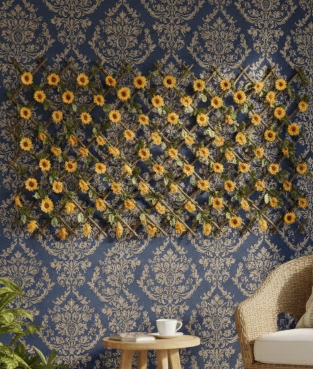 Flores Artificiales Malla Extensible Girasoles Cerco Jhn-8