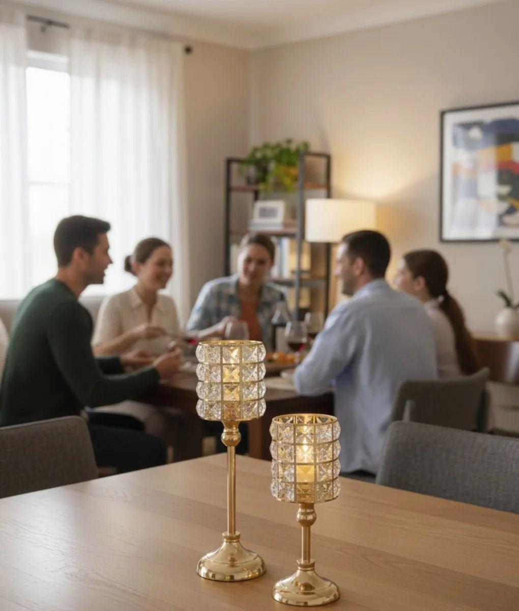 Portavela Elegante Adorno Centro Decorativo Mesa Hogar Jhn-2