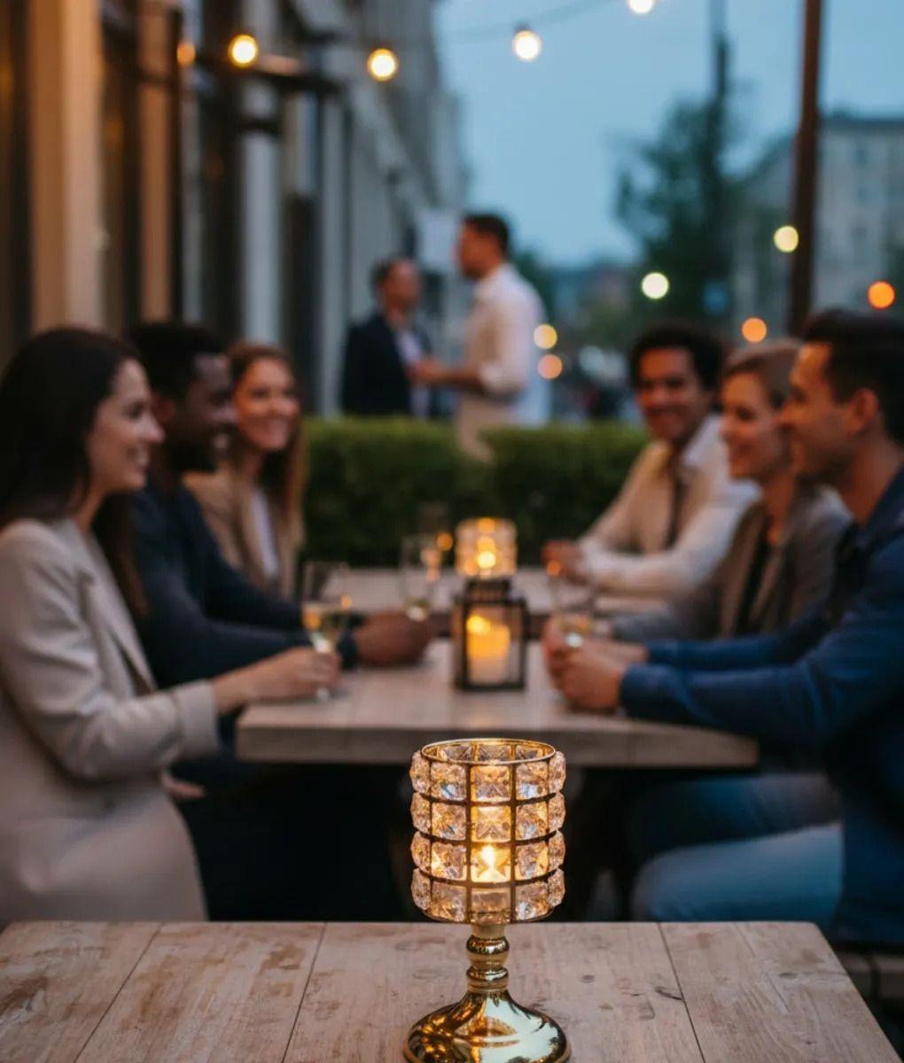 Portavela Elegante Adorno Centro Decorativo Mesa Hogar Jhn-5