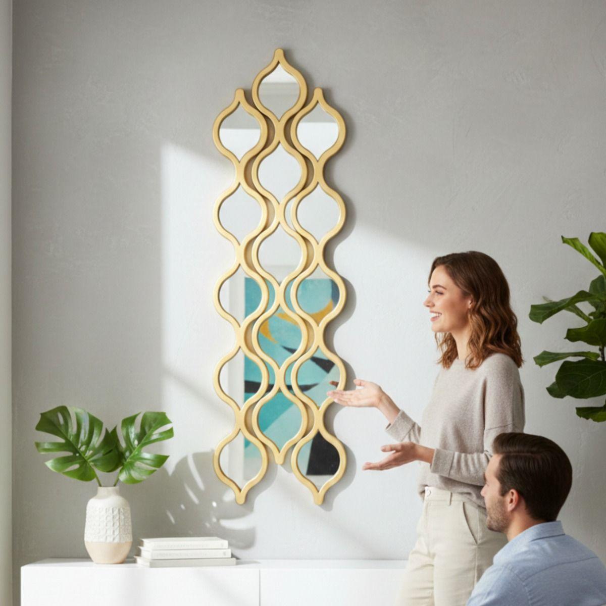 Set 3 Espejo Pared Adorno Decorativo Diseño Árabe Hogar Jhn-3