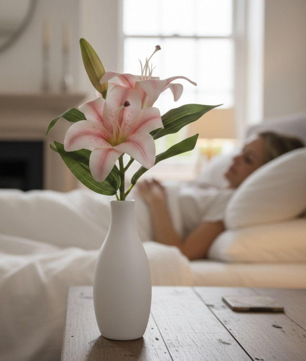 Set 3 Flores Artificiales Lirios Tallo Decorativo Adorno Jhn-3