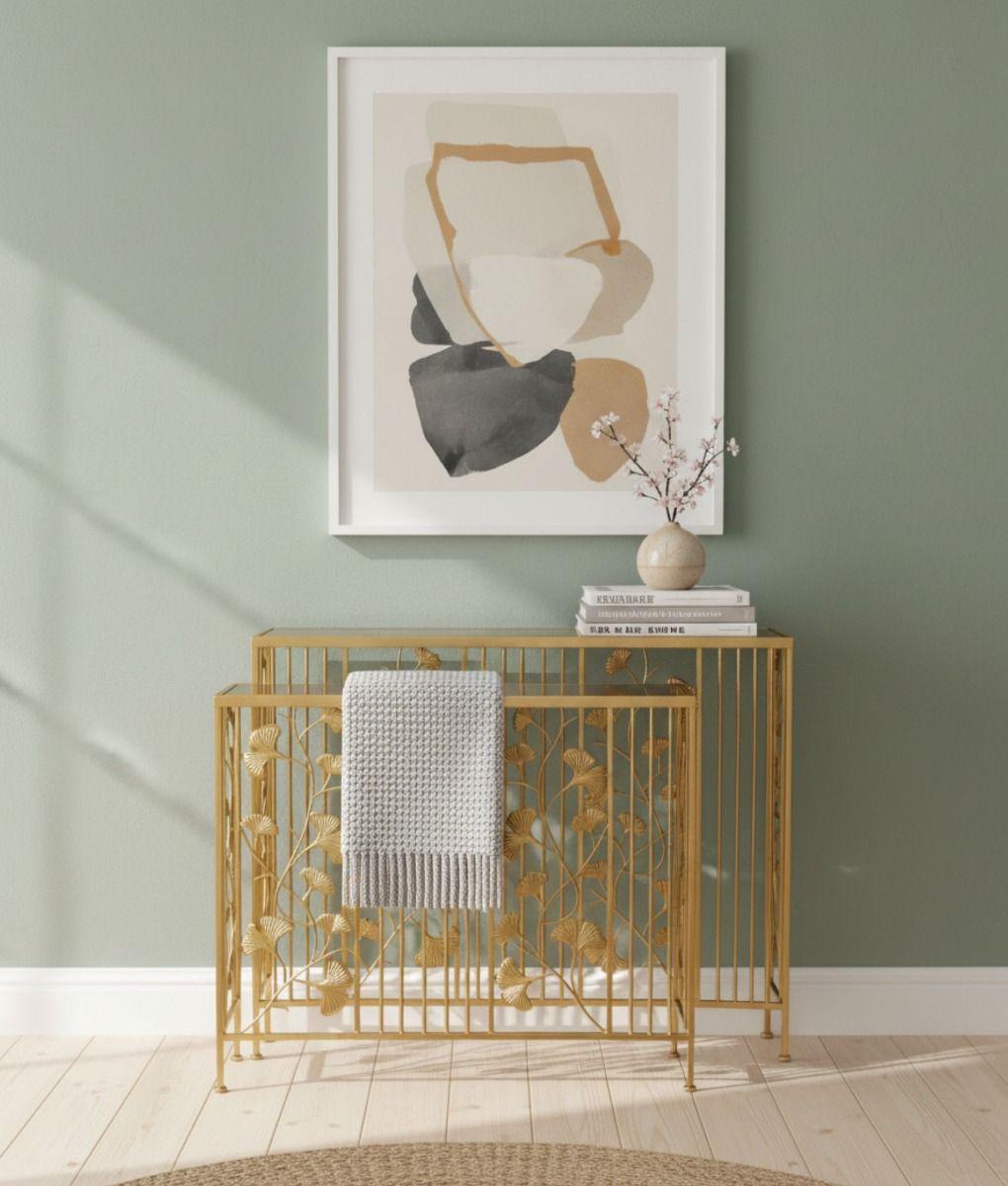 Set 2 Mesa Centro Auxiliar Lateral Decorativa Floral Jhn-7