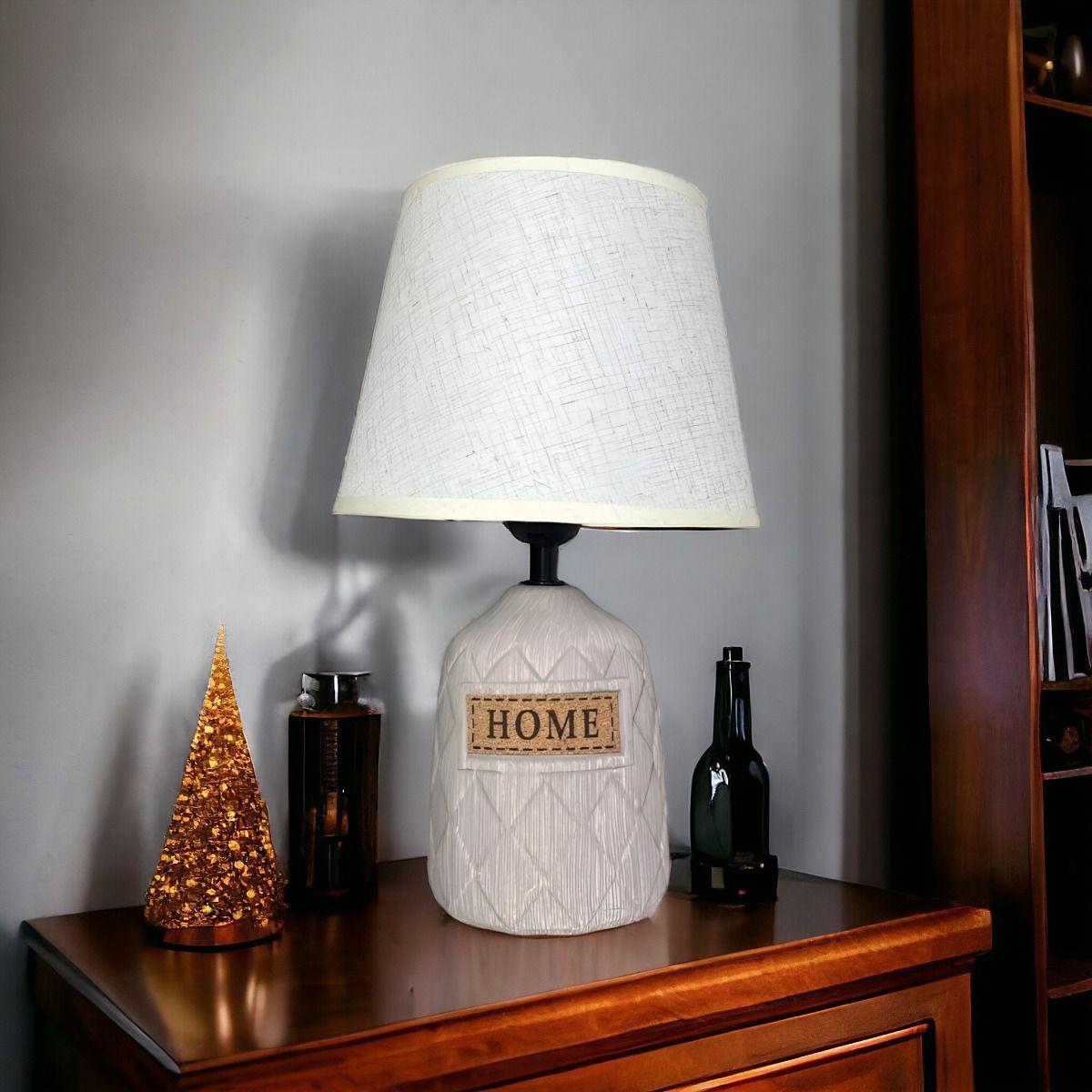 Lámpara Mesa Moderna Elegante Relieve Decorativa Beige Jhn-4