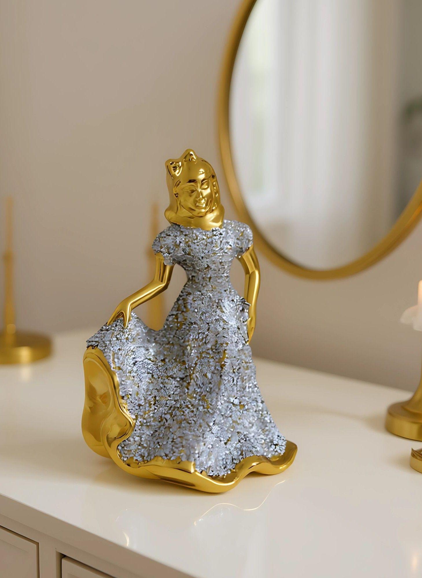 Figura Decorativa Dama Vestio Adorno Estatua Hogar Jhn-5