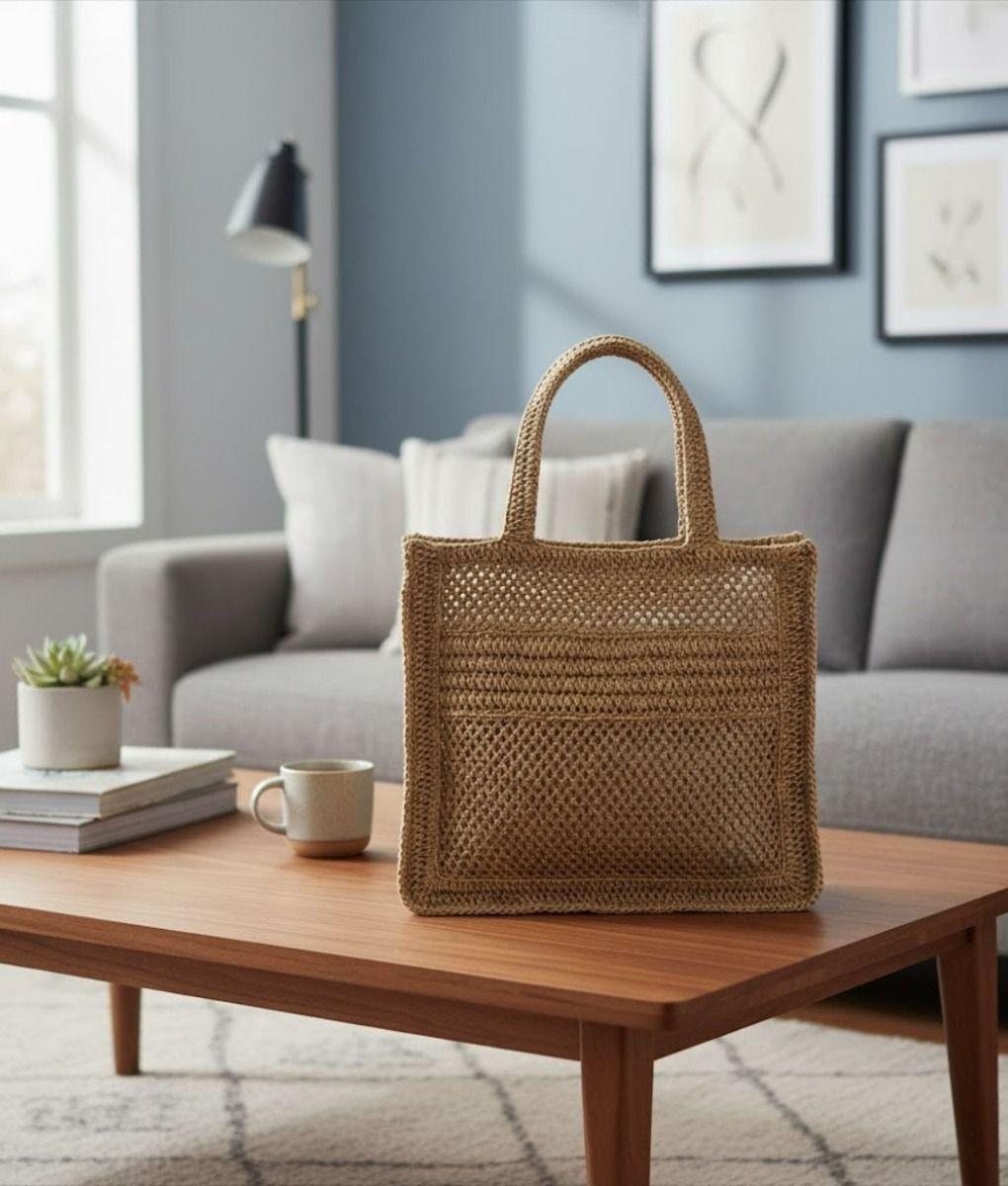 Cartera Bolso Mano Patrón Calado Estilo Atemporal Jhn-9