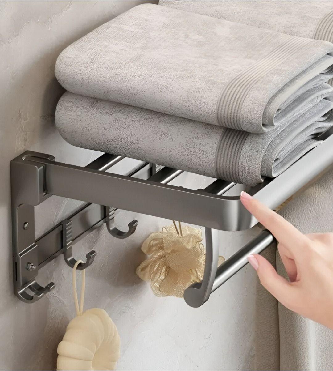 Toallero Baño Barra Múltiple Soporte Plegable Doble Jhn-7