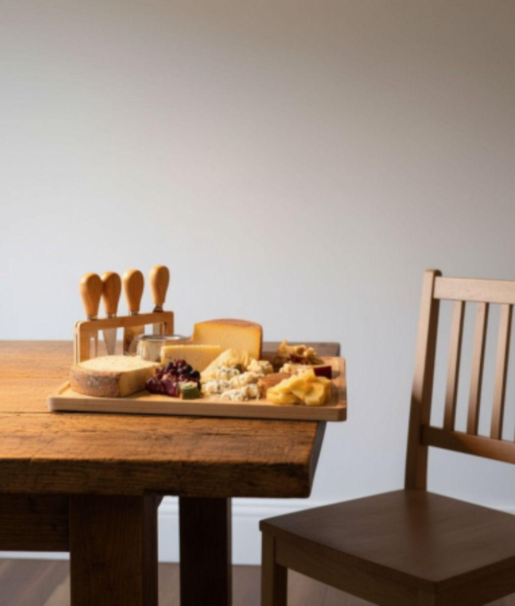 Tabla Picar Queso Embutido Utensilio Soporte Funcional Jhn-8