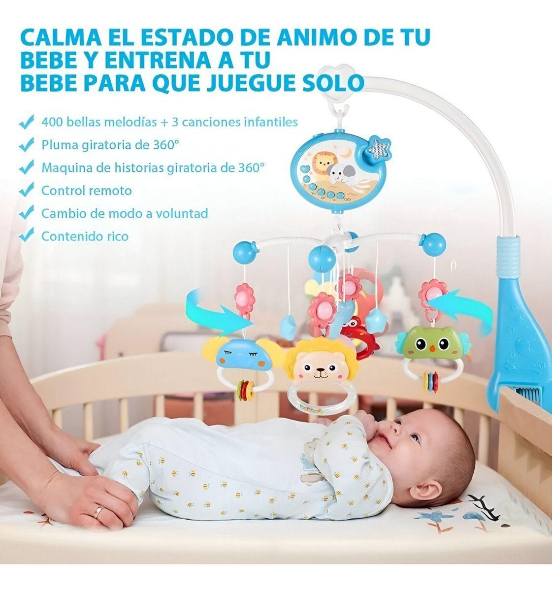 Móvil Bebé Cuna Juguetes Música Luces Carrusel Portátil Jhn-5