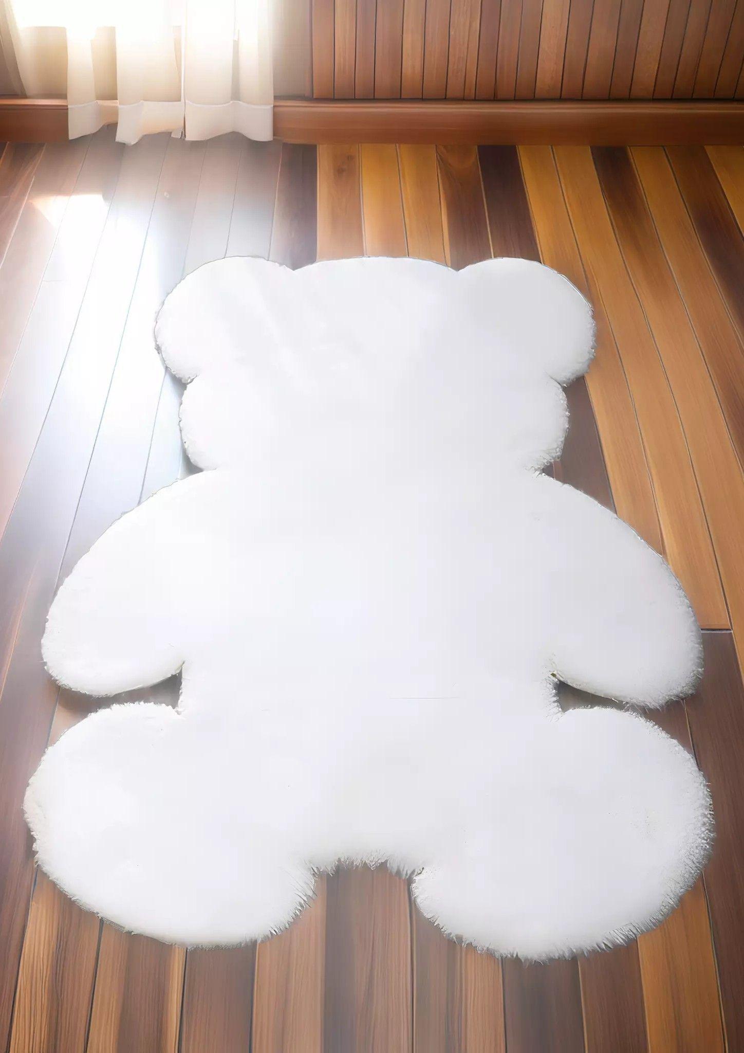 Alfombra Oso Blanco Suave Entrada Dormitorio Decoración Jhn-7