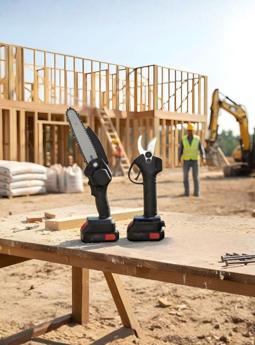 Kit Jardinería Mini Motosierra Pequeña Tijera Podar Jhn-7