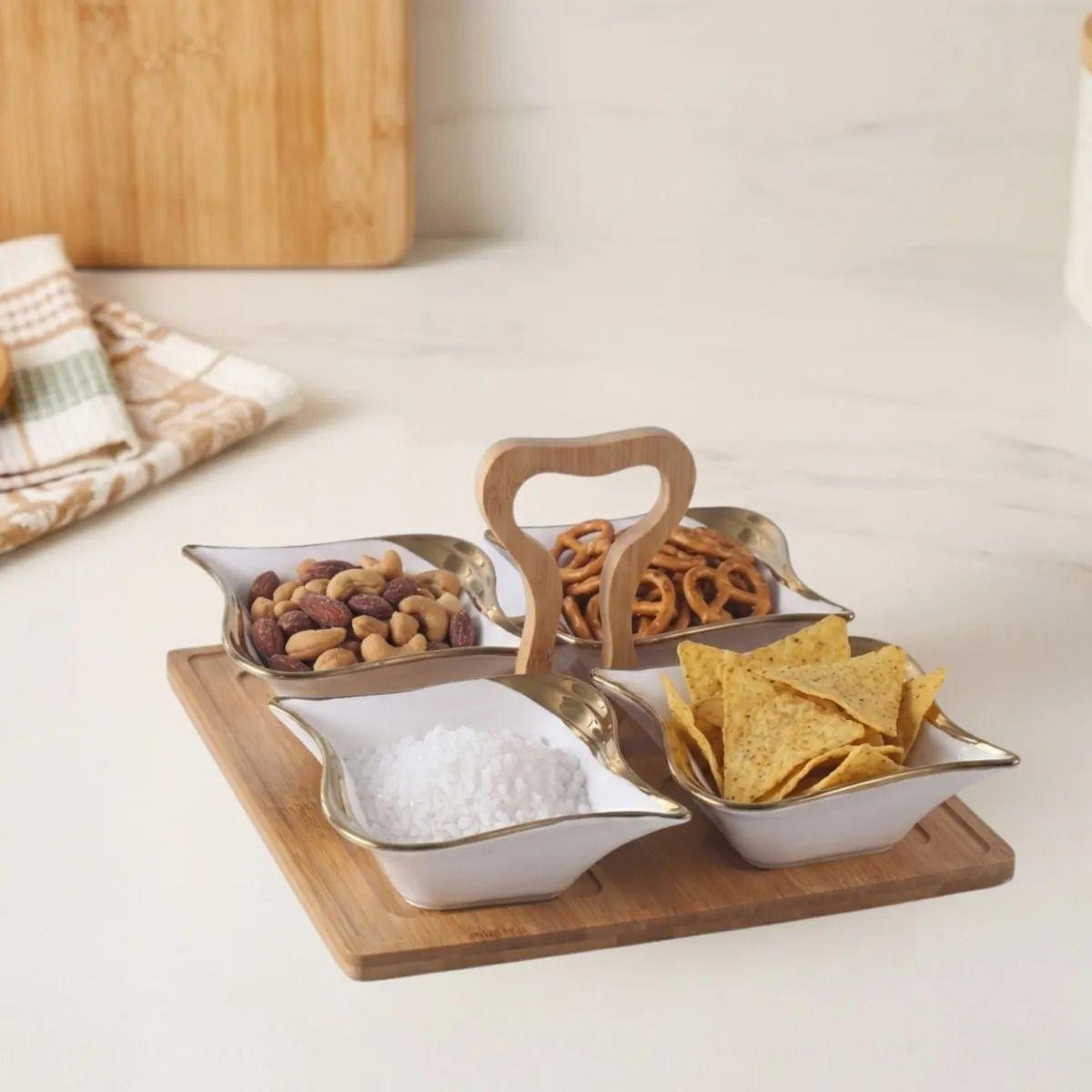 Vajilla Aperitivos Salsas Modular Lujo Asa Organizadora  ALJ-8