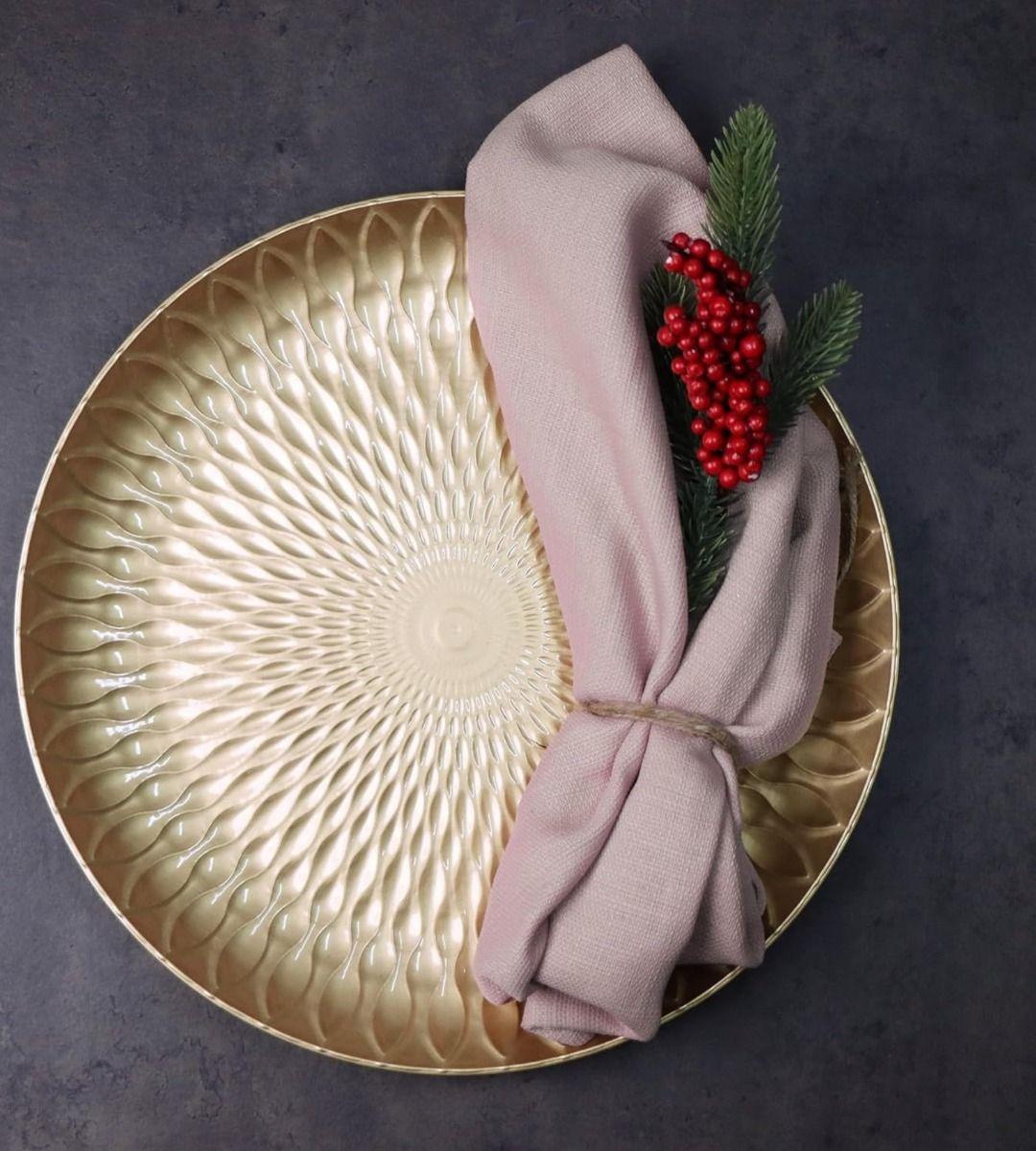 Set 2 Plato Base Mesa Elegante Decorativo 30cm Jhn-7