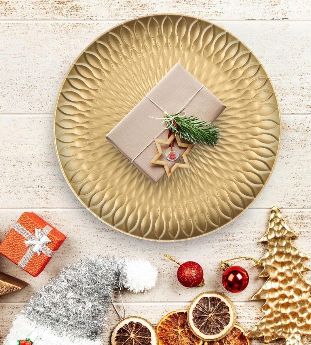 Set 2 Plato Base Mesa Elegante Decorativo 30cm Jhn-8
