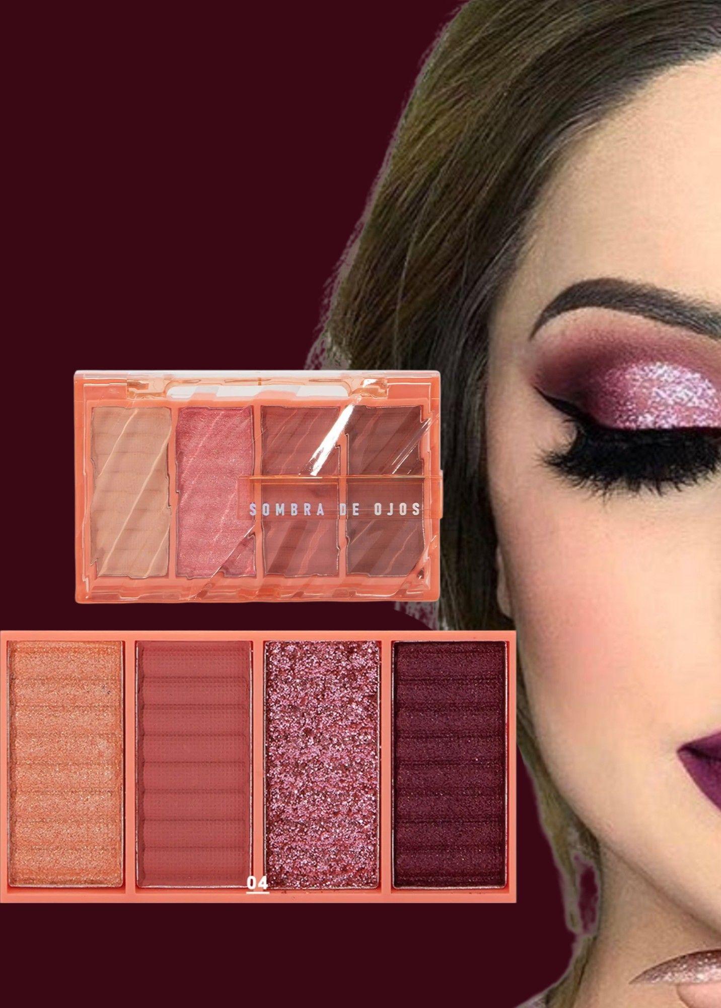 Set 4 Sombra Ojos Paleta 4 Tonos Vibrante Suave Duradera Jhn-6