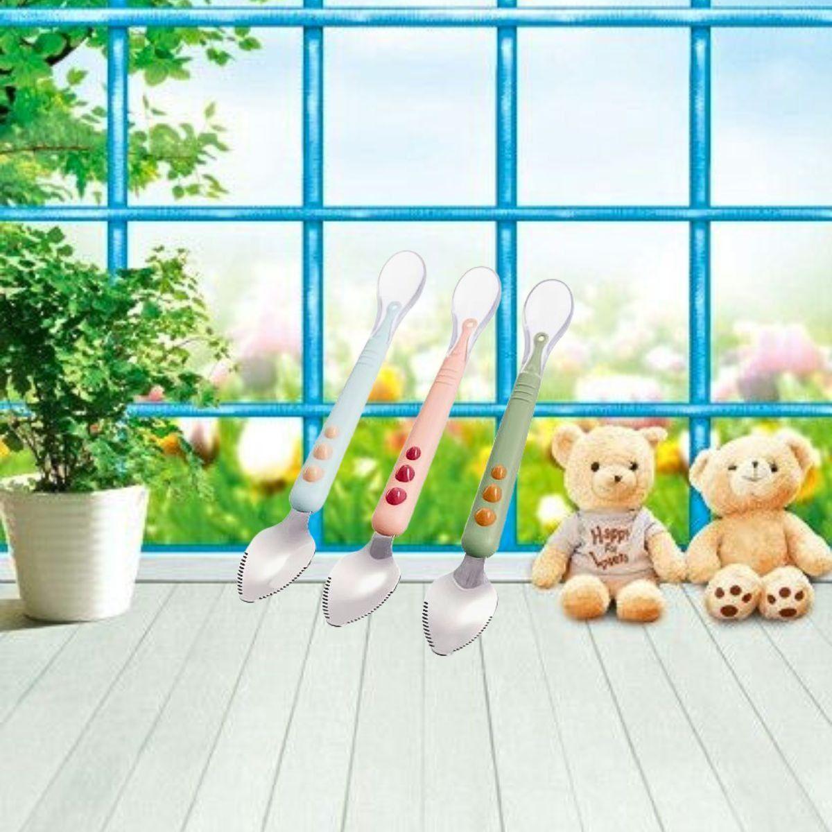 Set 3 Cucharas Raspadora Frutas Diseño Portatil Bebe Lau-4