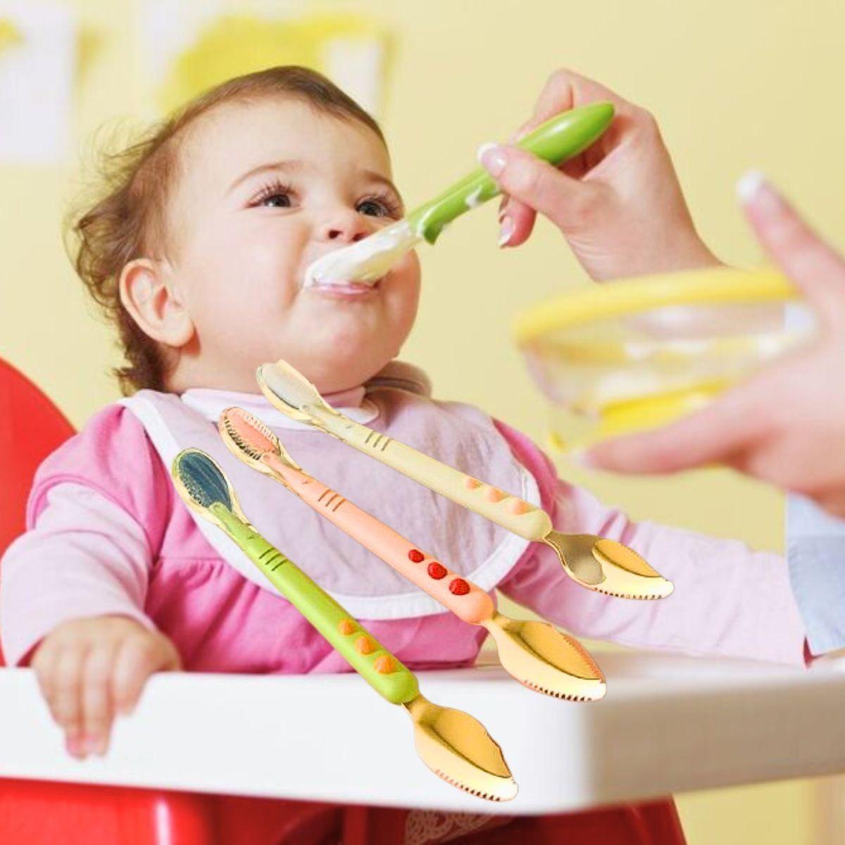 Set 3 Cucharas Raspadora Frutas Diseño Portatil Bebe Lau-5