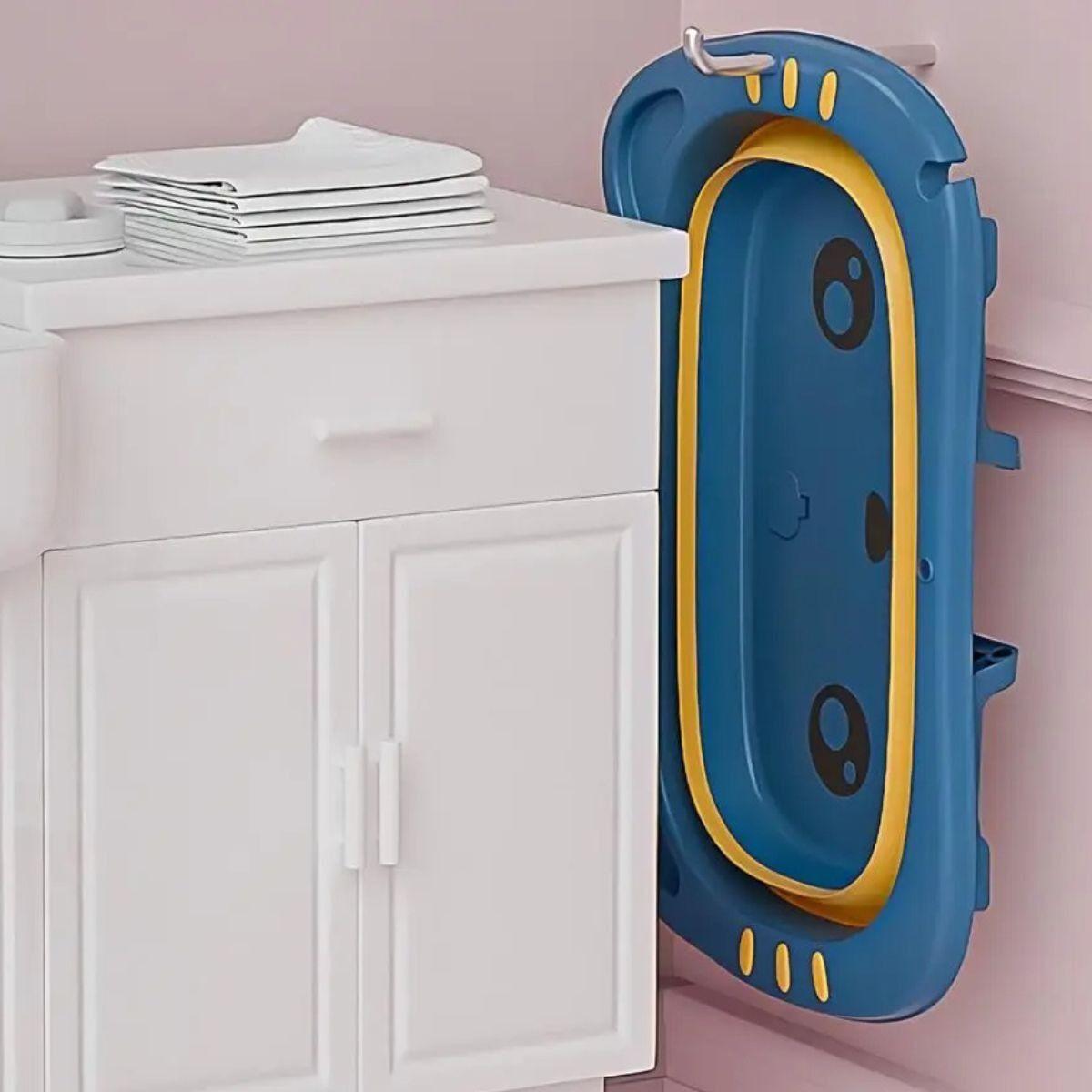 BAÑERA BAÑO PLEGABLE DISEÑO ANIMALES SOPORTE JABON BEBE LAU-3