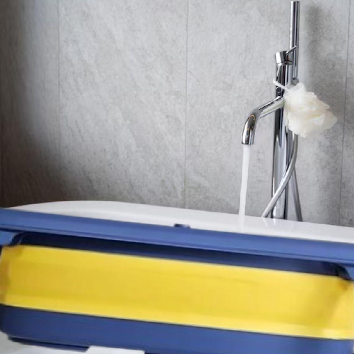 BAÑERA BAÑO PLEGABLE DISEÑO ANIMALES SOPORTE JABON BEBE LAU-8