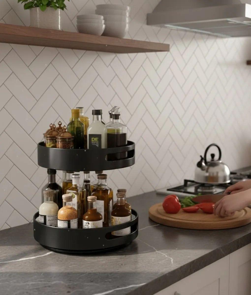 Bandeja Giratoria Decorativa Doble Nivel Organización Jhn-6