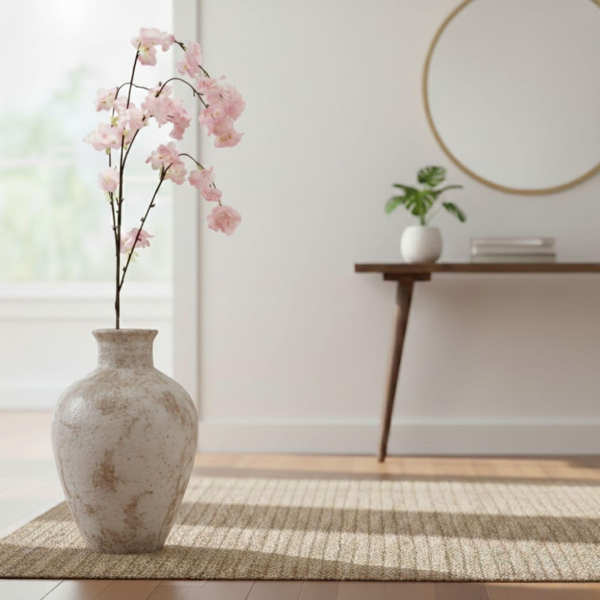Set 2 Varas Flores Artificiales Estilo Cerezo Decoración ALJ-5