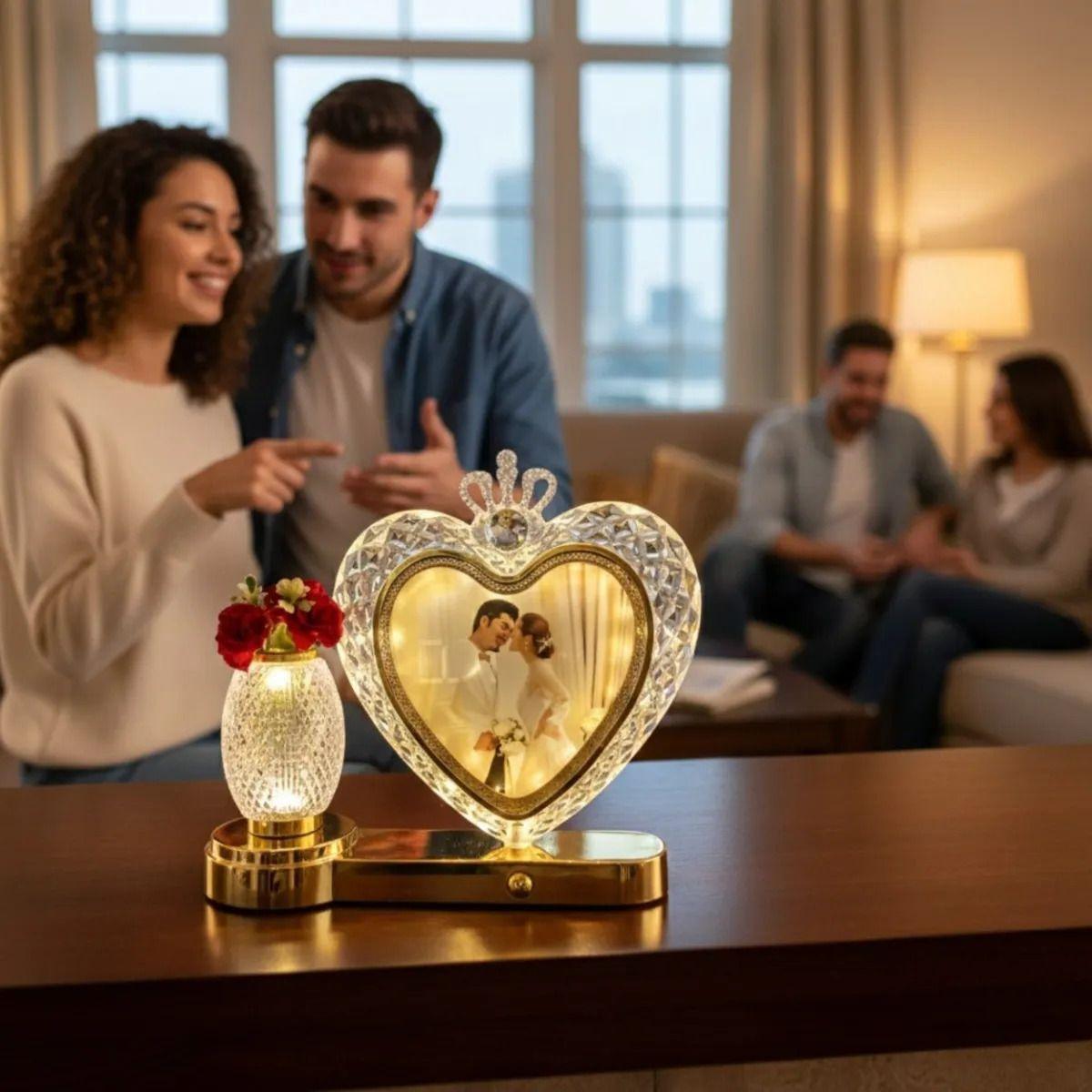 Portarretrato Decorativo Marco Foto Luminoso Corazón Jhn-2