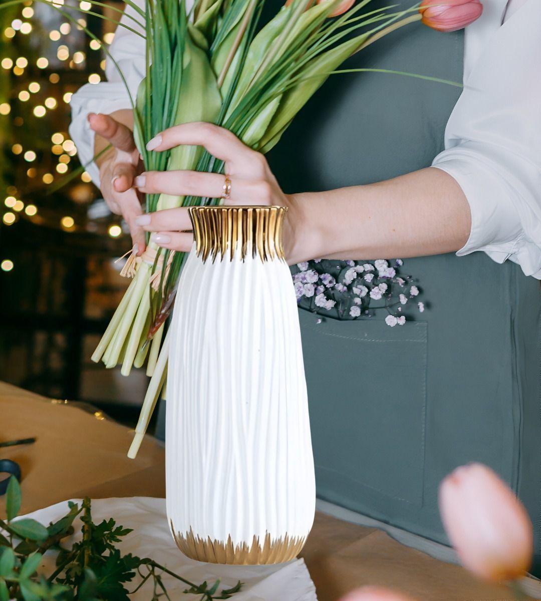 Florero Jarrón Cilíndrico Moderno hogar Decorativo 20cm Jhn-2