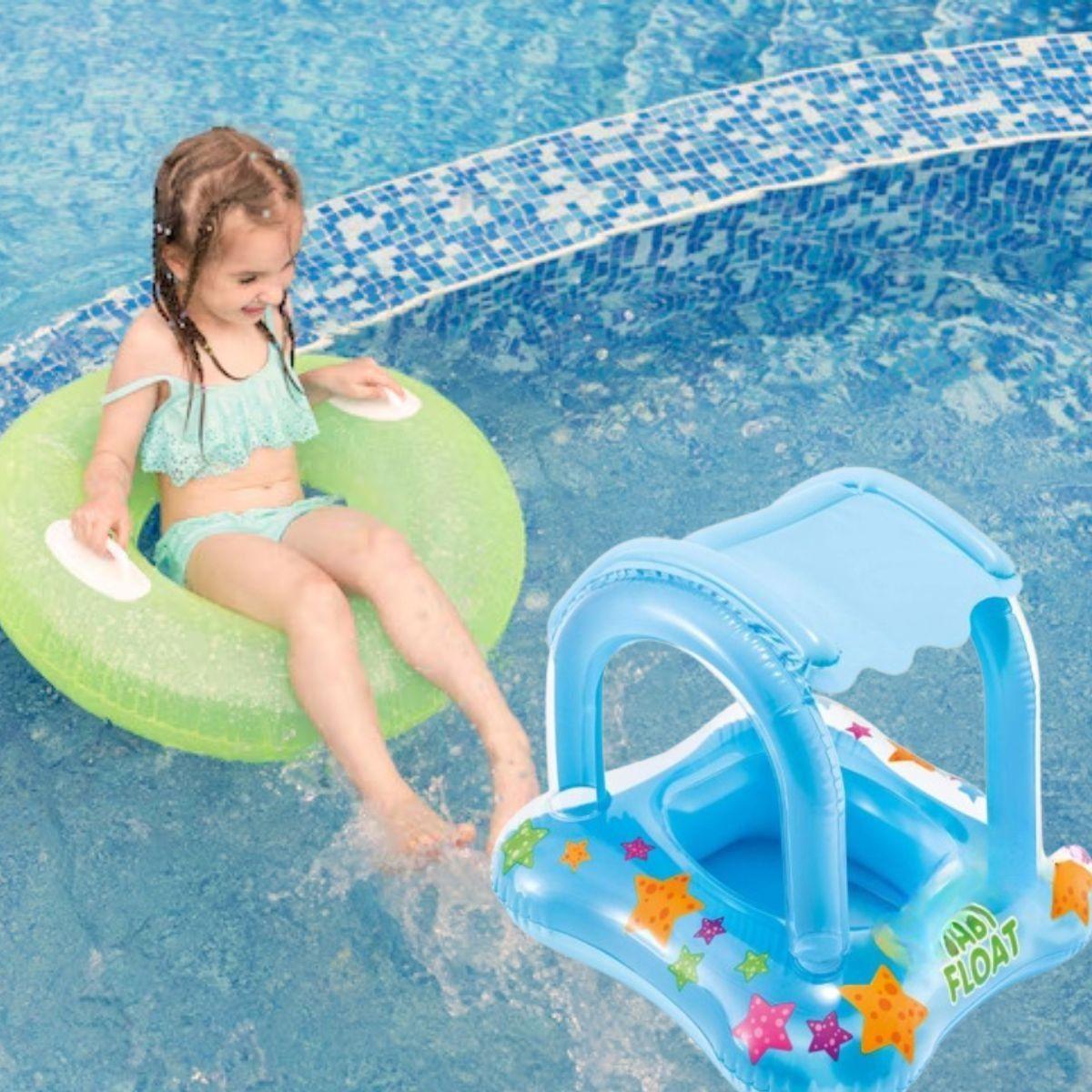 INFLABLE FLOTADOR PARA BEBE CON TECHO PISCINA PLAYA LAU-8
