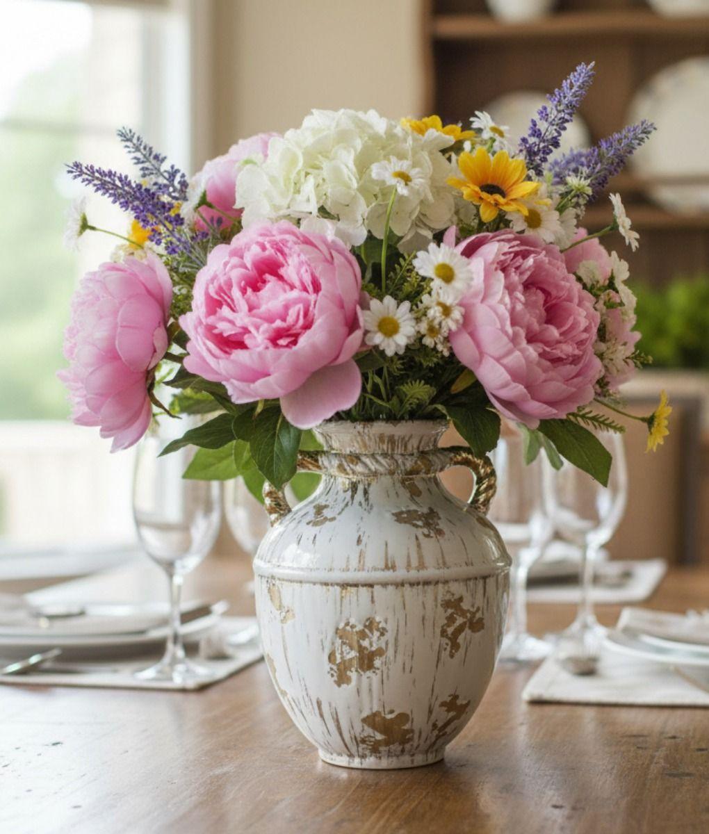 Florero Decorativo Moderno Jarrón Estilo Envejecido Jhn-4