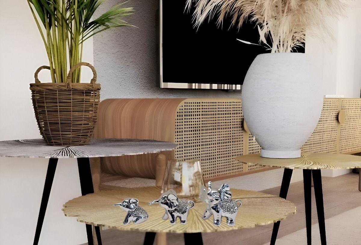 Estatuas Elefantes Familia Elegante Moderno 3 piezas Jhn-2