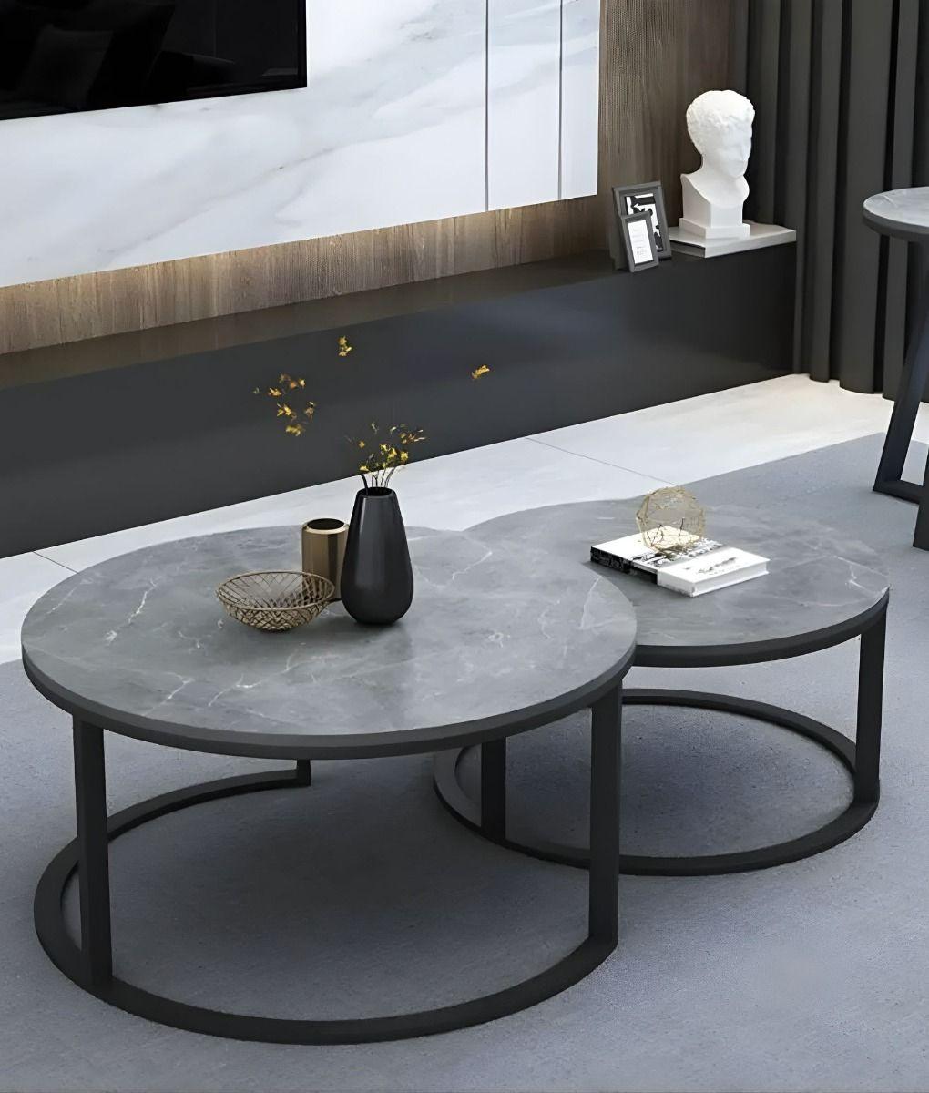 Set 2 Mesa Centro Auxiliar Decorativa Combinada Creativa Jhn-7