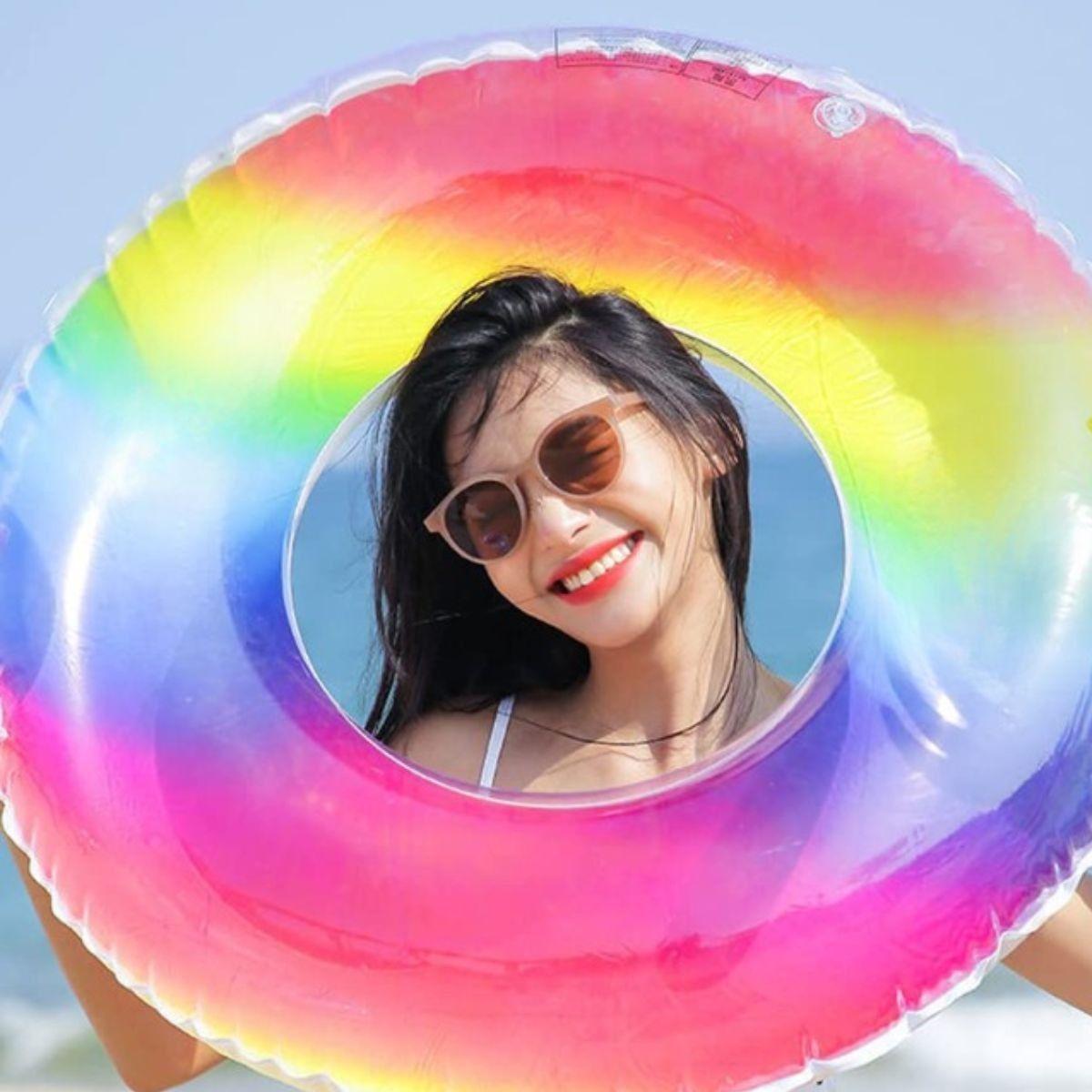 SET 2 FLOTADOR INFLABLE MULTICOLOR 90 CM DIVERTIDO LAU-3